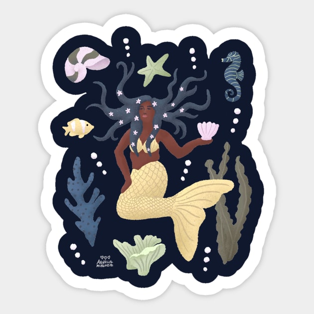 Mermaid Pose Sticker by Annelie